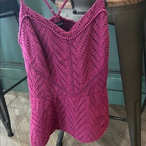WHBM plum colored blouse